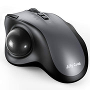 Bluetooth Trackball Mouse, Jelly Comb 2.4G USB Wireless & Bluetooth Ergonomic Trackball Mice Rechargeable with USB-C Port and 3 DPI for Mac Computer Laptop Tablet Android Windows (Black and Gray)
